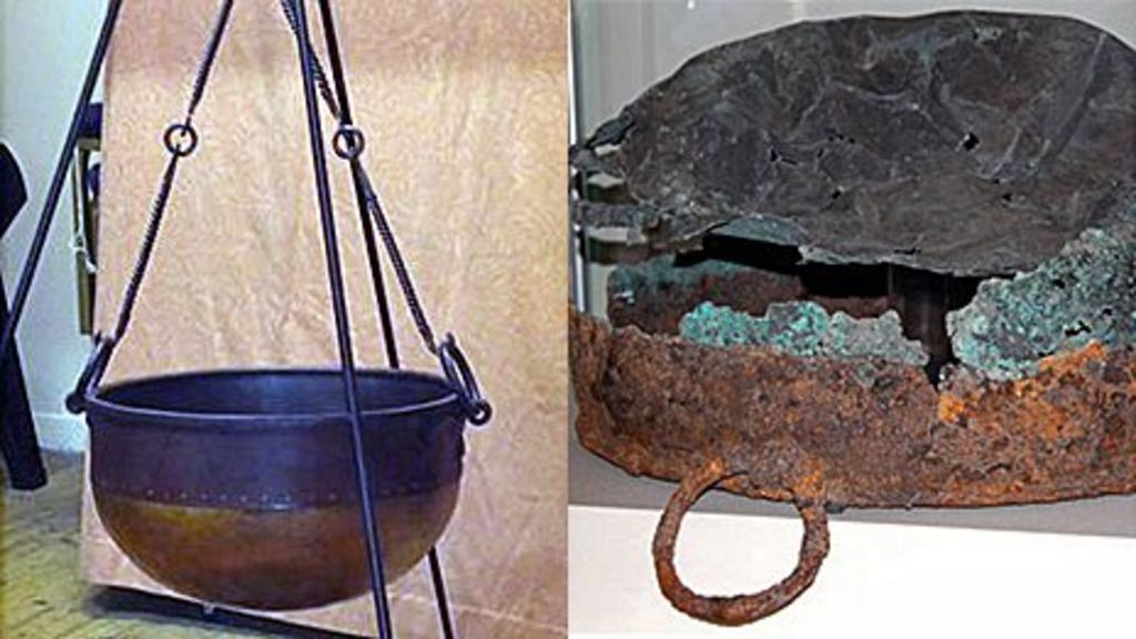 Chiseldon village's replica Iron Age cauldron unveiled BBC News