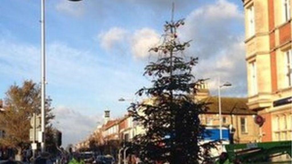Clacton Christmas tree 'too small' for town square BBC News
