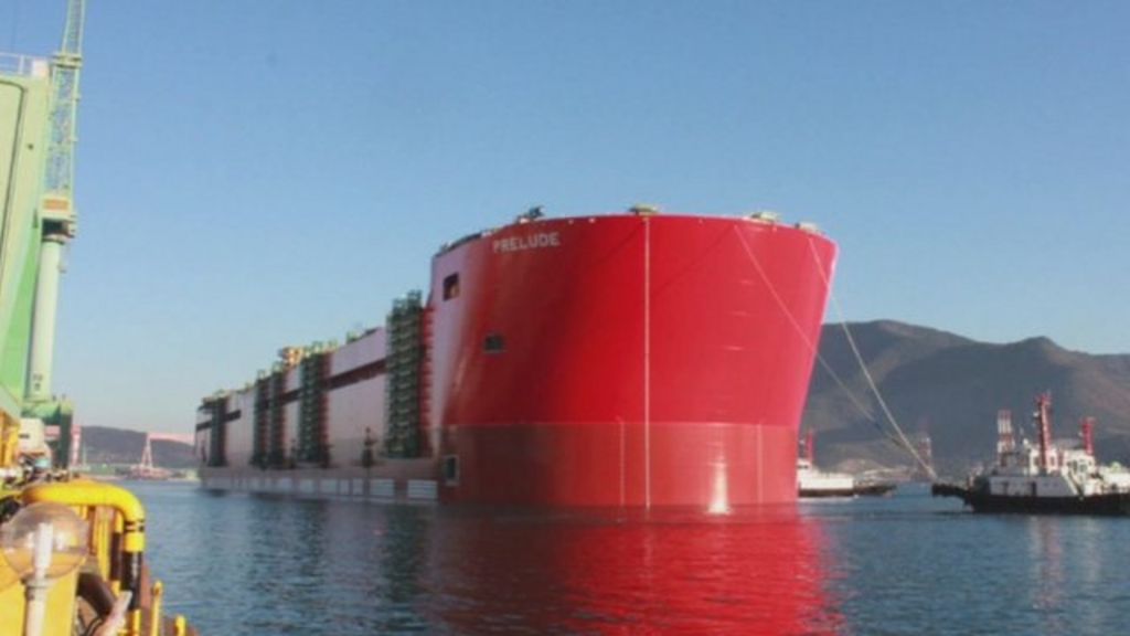 Shell's recordbreaking Prelude takes to the water BBC News