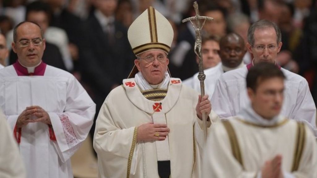 Pope Francis gives his first Vatican Christmas Mass BBC News
