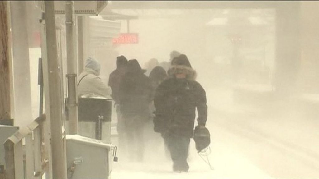 Us And Canada Snowstorm Causes Travel Chaos Bbc News