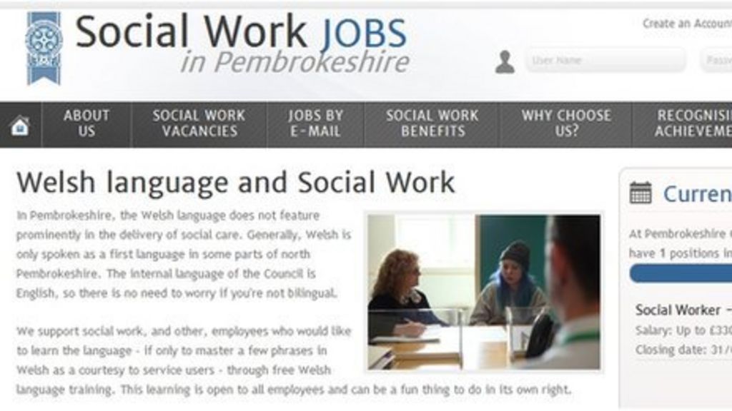 Pembrokeshire job advert sparks Welsh language row BBC News