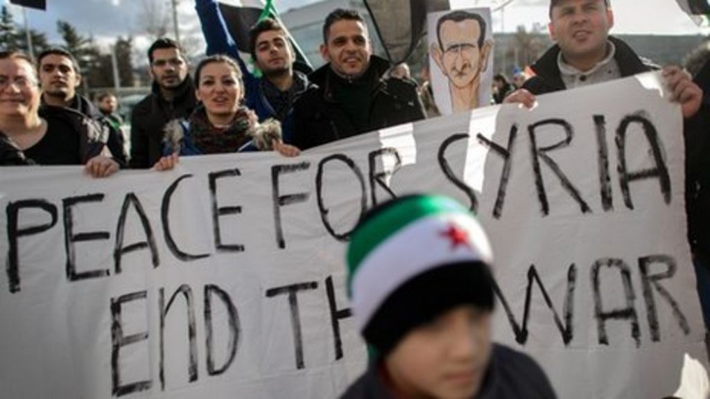 Syria Foes Briefly Meet In Same Room At Geneva Ii Talks Bbc News