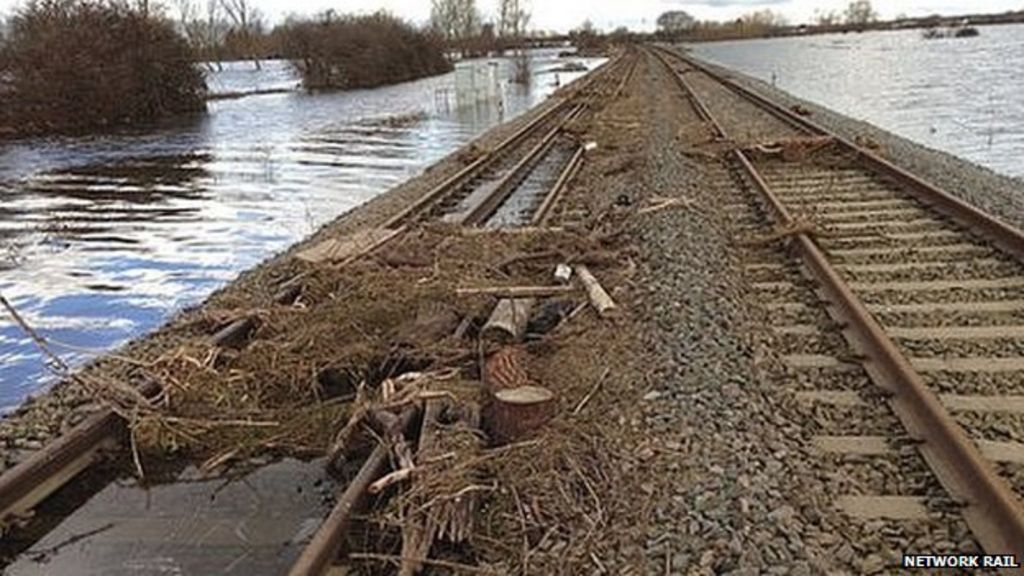 Train track between Taunton and Bridgwater