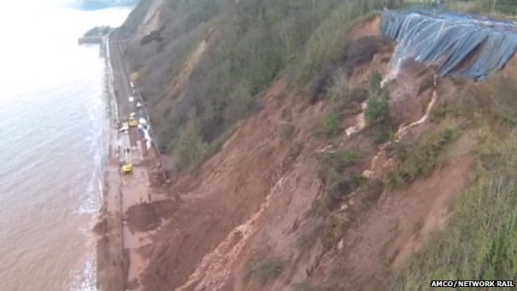 Dawlish Landslip Army To Help Clear Rail Line Bbc News