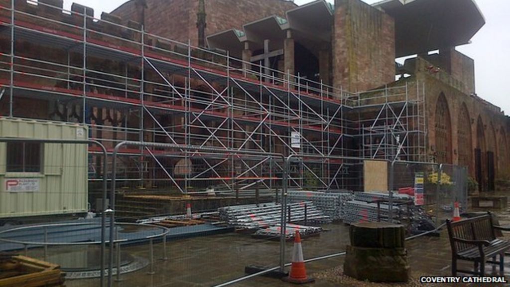 Coventry Cathedral: Work starts on bombed ruins - BBC News