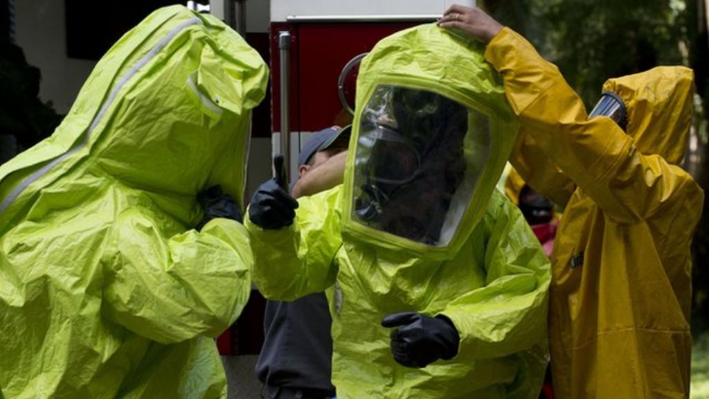 How to test a chemical weapons suit - BBC News