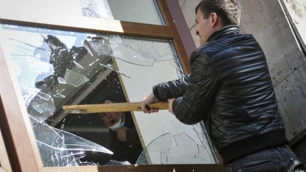 Ukraine Pro Russians Storm Offices In Donetsk Luhansk Kharkiv Bbc News