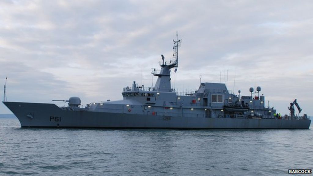 Devon-built Samuel Beckett ship handed to Irish Naval Service - BBC News