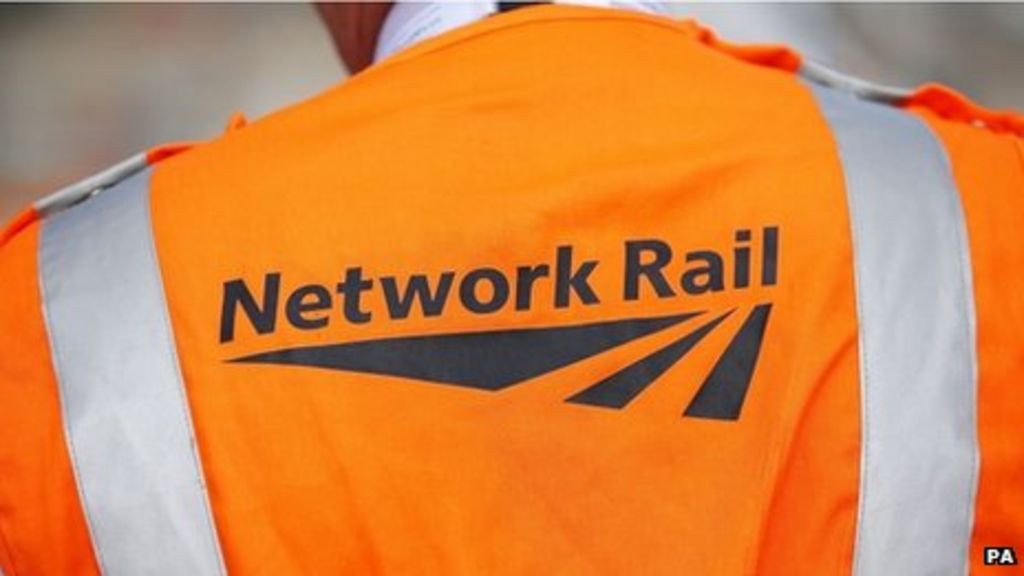 Network Rail workers conducting repairs of the railway line in Dawlish