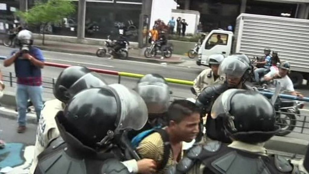 Venezuelan policeman killed in Caracas violence BBC News