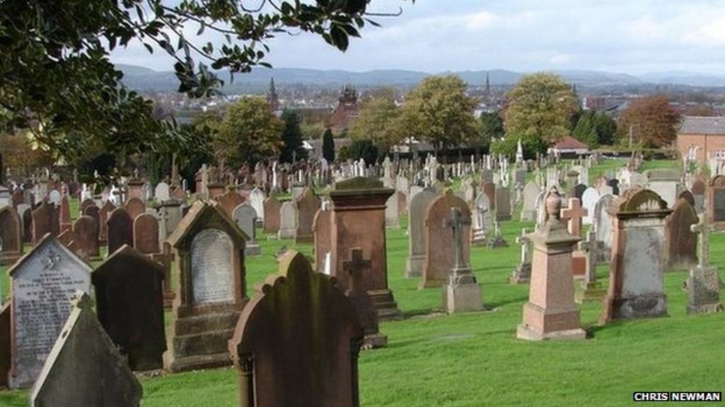 Dumfries cemetery gravestone vandals hunted BBC News