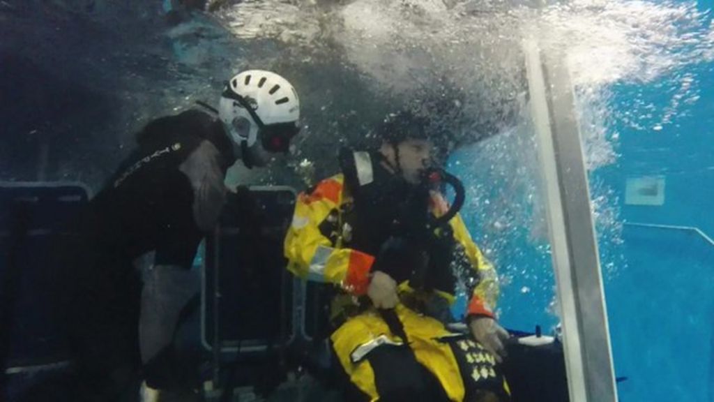 North Sea helicopter life jacket put to the test BBC News