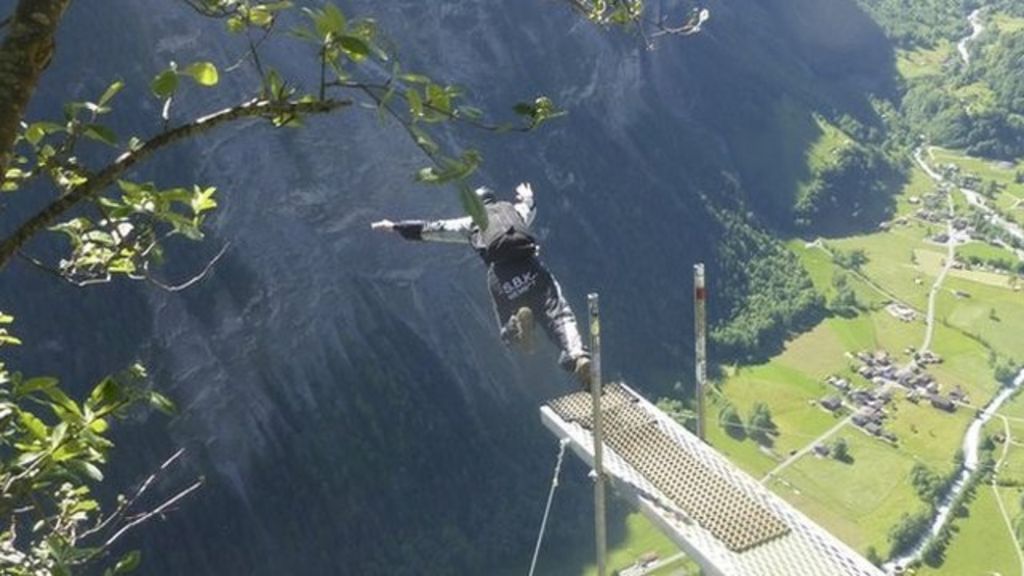 The Girls Base Jumping Off Cliffs In The Swiss Alps Bbc News