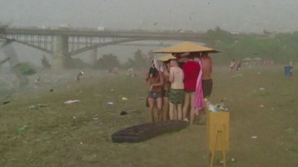 Freak Hailstorm Hits Siberia Beach Bbc News