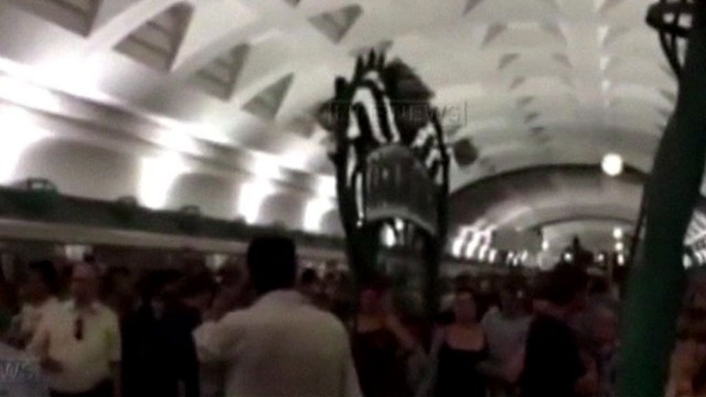 Emergency services carry injured passenger out of Moscow metro tunnel on stretcher (15 July)