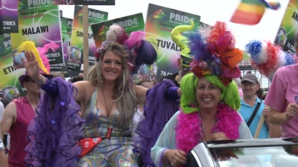 Brighton Pride celebrated by thousands on the streets BBC News