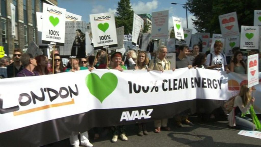 Climate change Thousands march across the UK BBC News