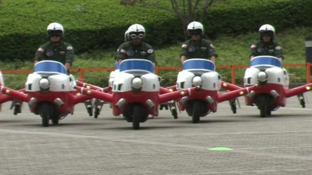 Japan air force marks anniversary with planeshaped scooters BBC News