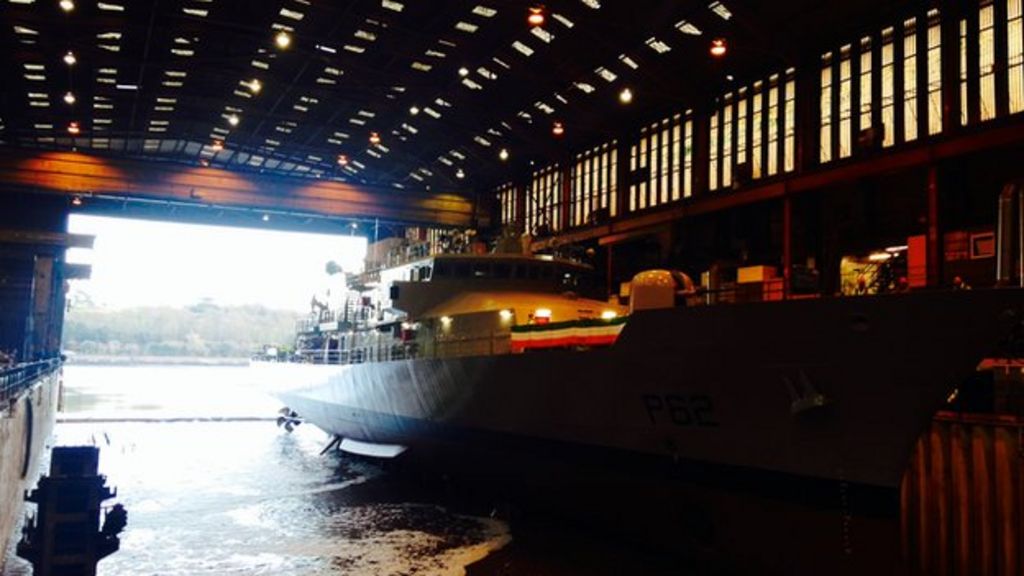 Appledore shipyard floats new vessel for Irish Navy BBC News