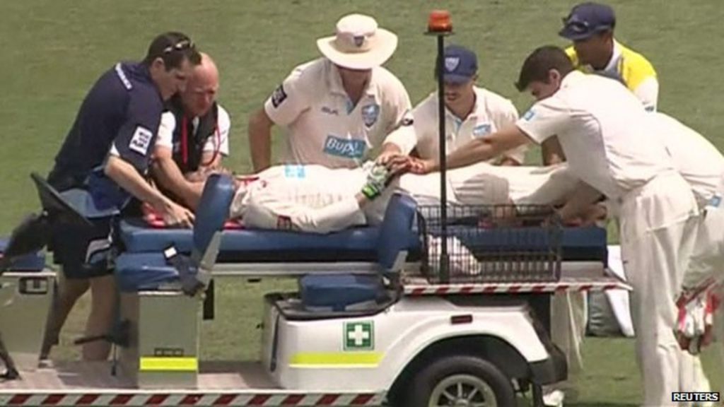 Phil Hughes Cricketer critical after being hit by ball BBC News
