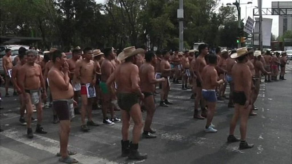 Underwear Protest Mexican Farmers Take To The Streets Bbc News