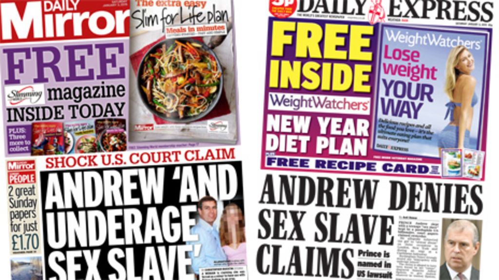 Newspaper Headlines Prince Andrew Sex Claim Denial And Conservative 