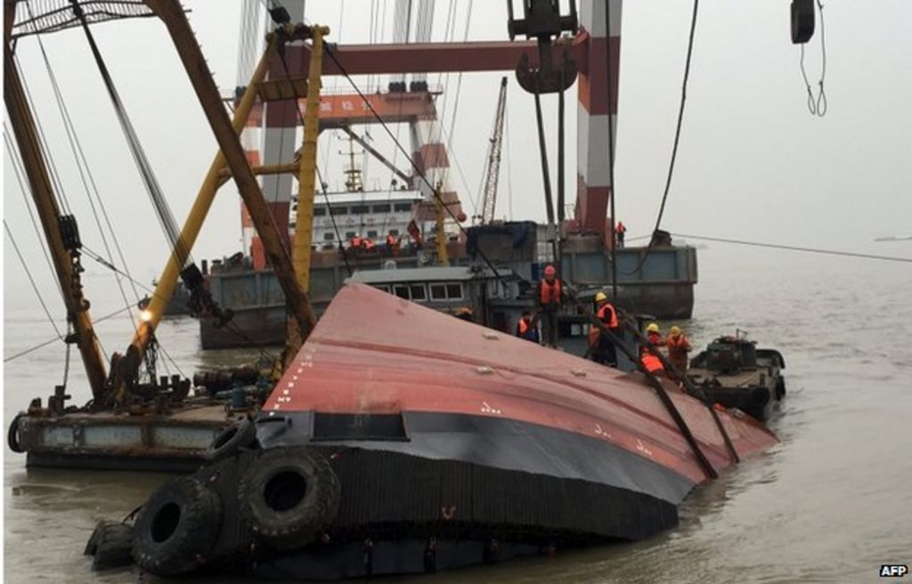 Search after Chinese boat capsizes in Yangtze river - BBC News