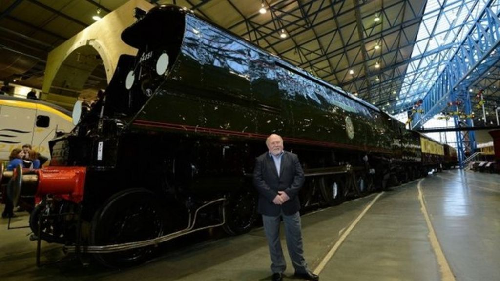 Jim Lester, the fireman who worked on board the footplate of the Winston Churchill hauling the funeral train, is reunited with the locomotive at the National Railway Museum, York, as the nation will remember how it said farewell to its wartime leader