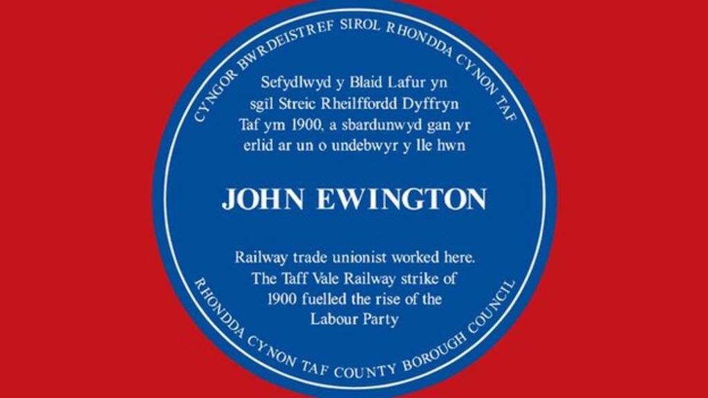 Blue plaque honour for trade unionist John Ewington BBC News
