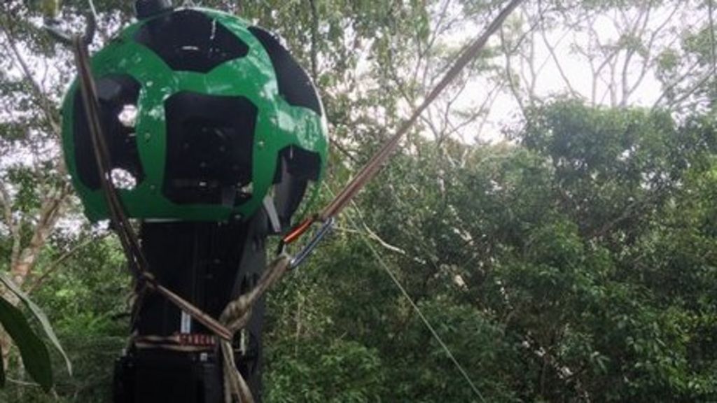Google camera zip wires through the Amazon rainforest BBC News