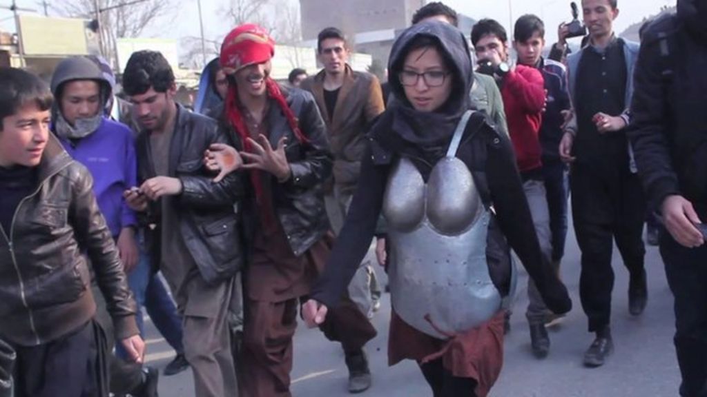 Afghan Artist In Hiding After Iron Underwear Stunt Bbc News 7277