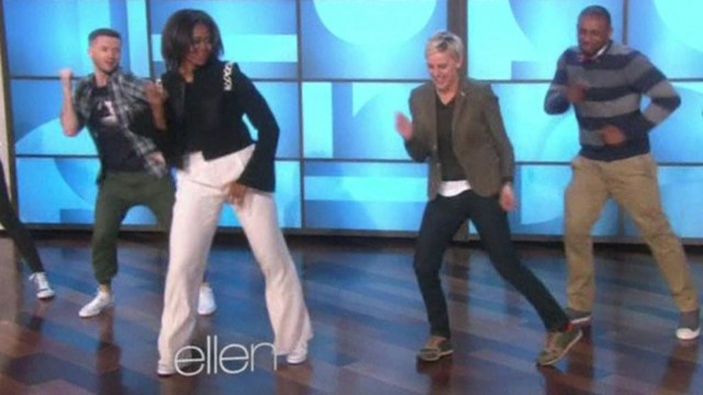 Michelle Obama Shows Off Her Dance Moves With Host Ellen Bbc News 