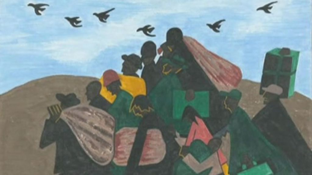 Jacob Lawrence: Great Migration art shows American turning point - BBC News