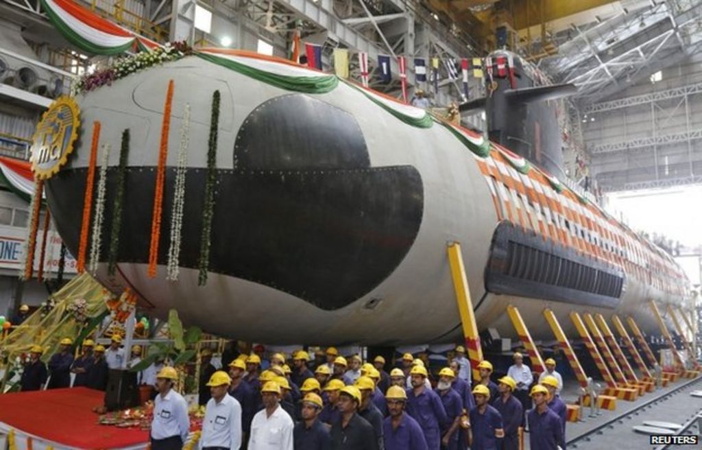 New India submarine enters water BBC News