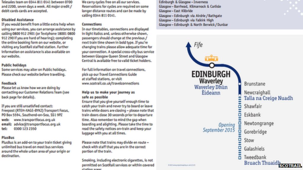 Borders to Edinburgh railway timetable published BBC News Borders to Edinburgh railway timetable published BBC News