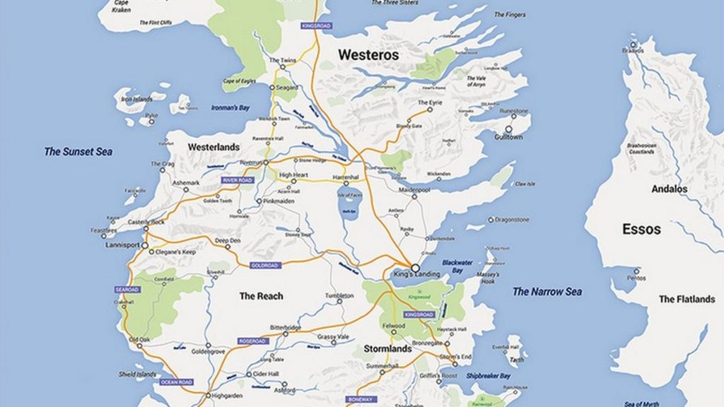 Westeros from Game of Thrones created on Google Maps by Redditor - BBC News