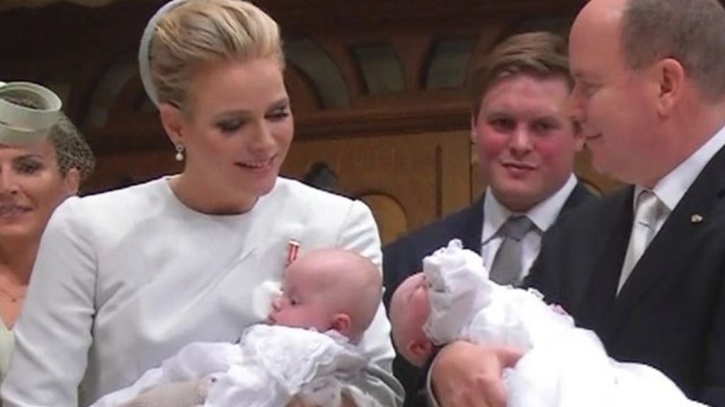 Monaco's Prince Jacques and Princess Gabriella christened - BBC News