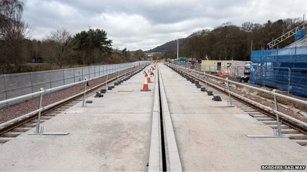 Borders Railway track laying