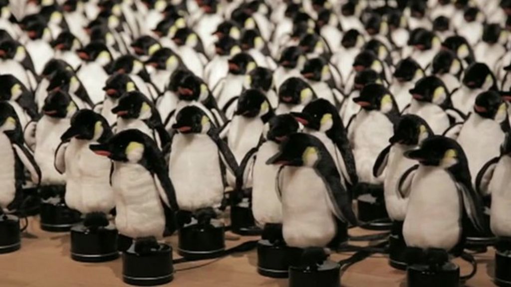 Mechanical penguins reflect your image BBC News