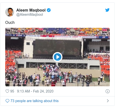 Twitter post by @AleemMaqbool: Ouch 