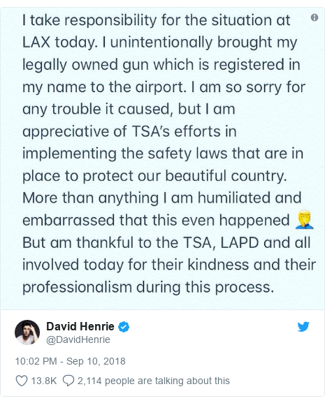 Twitter post by @DavidHenrie: 