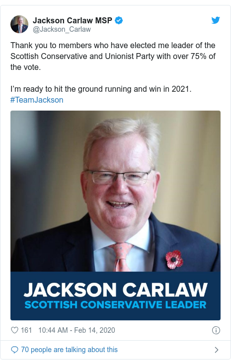 https://ichef.bbci.co.uk/news/1024/socialembed/https://twitter.com/Jackson_Carlaw/status/1228268668225761280~/news/uk-scotland-scotland-politics-51458319