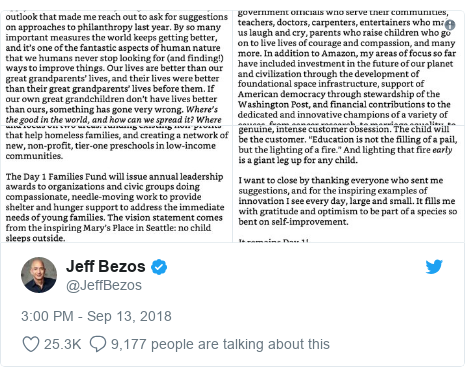 Twitter post by @JeffBezos: 