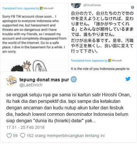 Dukungan dan kecaman buat kartunis Jepang yang menyindir 