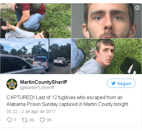 Twitter post de @MartinFLSheriff