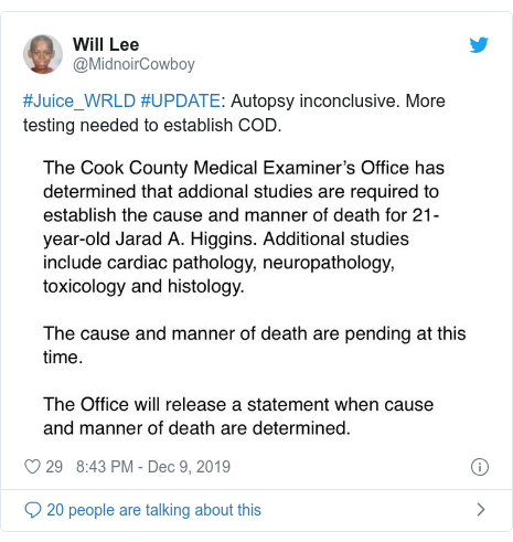Drugs And Guns Found On Juice Wrld S Jet Police Say Bbc News