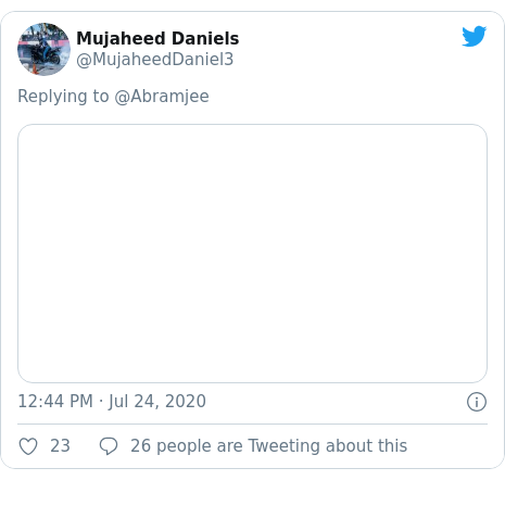 Twitter post by @MujaheedDaniel3:  