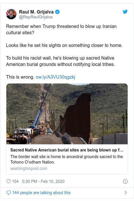 Native burial sites blown up for US border wall - BBC News