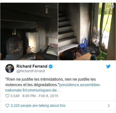 Twitter post by @RichardFerrand: 